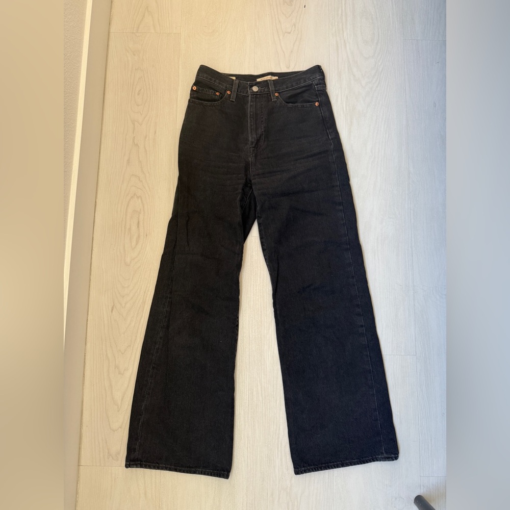 Levi's Ribcage Wide Leg 27 Washed Black Women's Jean